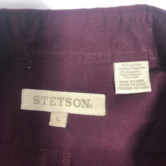 Stetson Long Sleeve Snap Button Shirt, size L - Picture 9 of 12